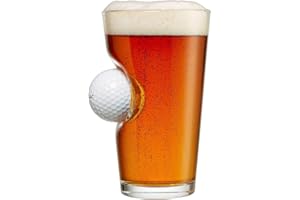 BenShot Golf Ball Glass with Real Golf Ball Embedded. Made in the USA