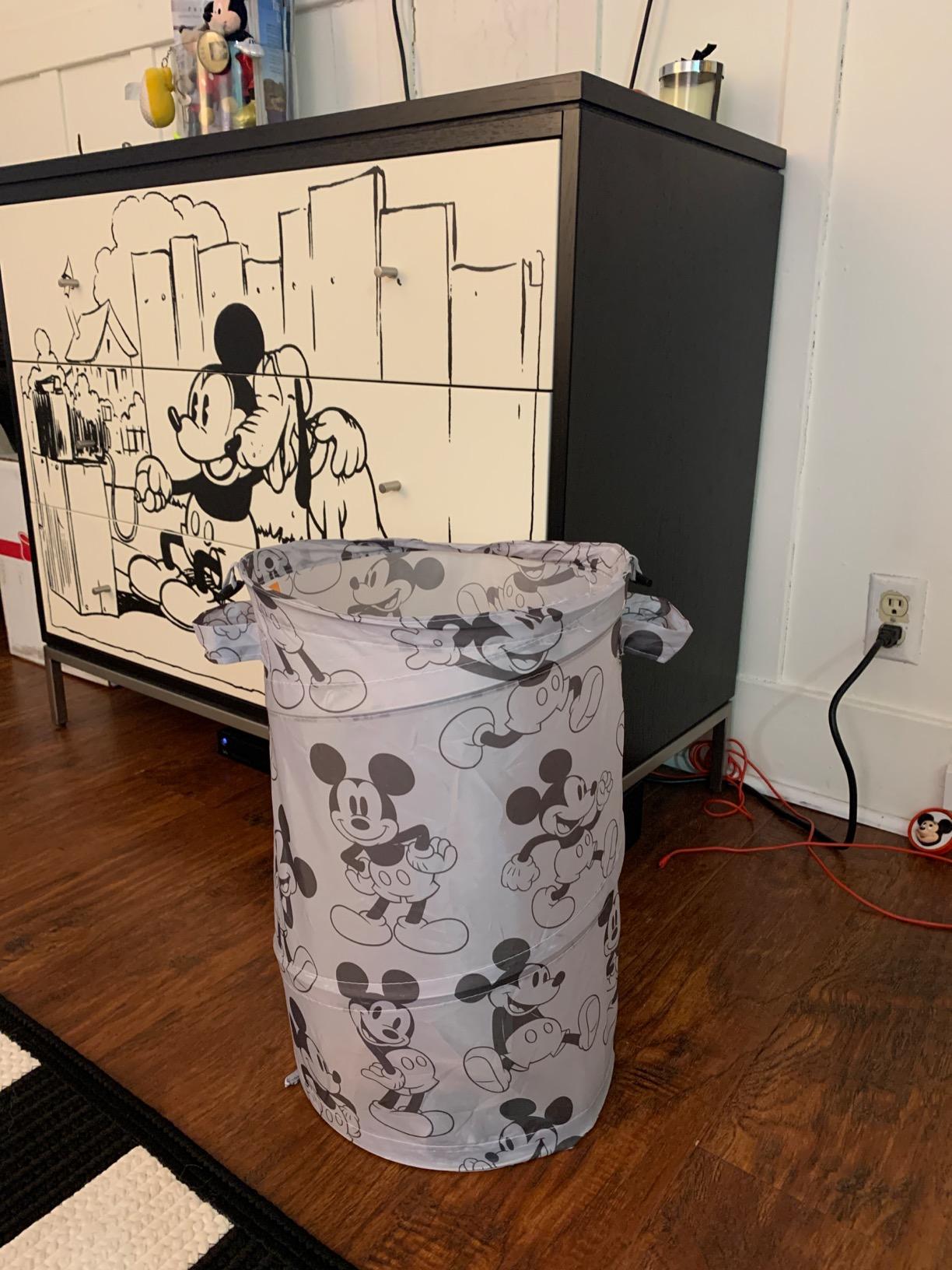 4/mo Finance Disney Mickey Mouse Round PopUp Hamper, Grey/Black