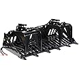 Titan Attachments 82" Skeleton Rock Grapple Rake, Universal Skid Steer Quick Tach, Fine-Grade Open Tine Bottom, Replaceable Cast Bucket Teeth, Reinforced Side Cutters, Universal Landscape Attachment