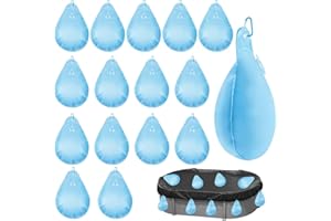 JEYEOU 10 PCS Pool Cover Weights Water Bag Winter Antifreezing Heavy Duty Pool Cover Hanging Weights Pillow Thick PVC Windproof Tarp Water Bags with Hook for Outdoor Above Ground Swimming Pool Closing Kit