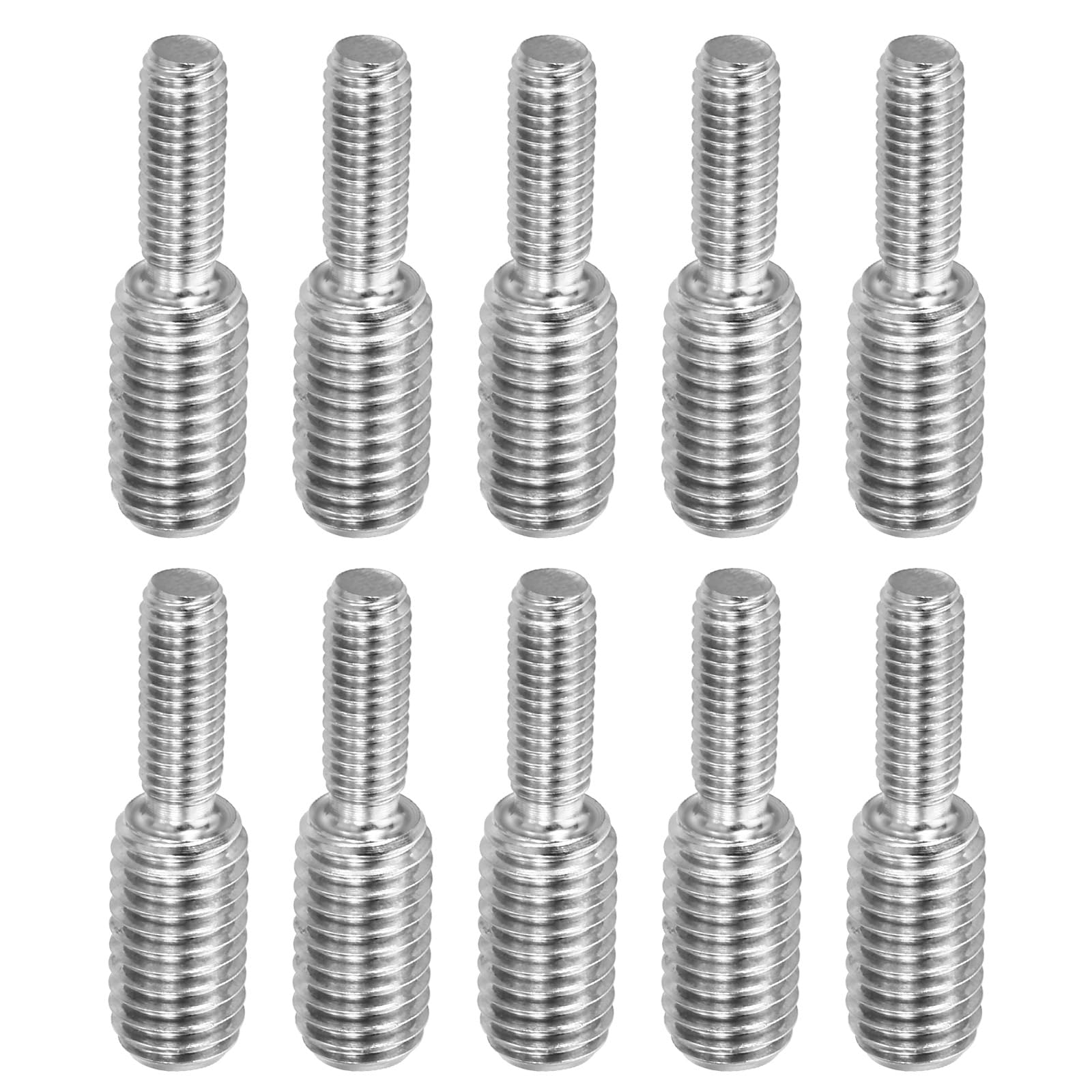 PATIKIL M5x15mm to M8x15mm Double End Threaded Stud Screw Bolt, 10 Pack 304 Stainless Steel Rod Bolts Thread Reducer Adapter for Furniture Fastener, Hardware Connectors