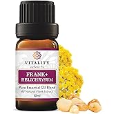 Vitality Extracts Frank+ Helichrysum Essential Oil Blend - 10ml, Frankincense Boswellia Seratta, Aromatherapy, Soft Skin, Relief from Daily Aches & Soreness, Natural