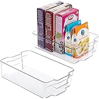 HOOJO Refrigerator Organizer Bins -2pcs Clear Plastic Bins For Fridge, Freezer, Kitchen Cabinet, Pantry Organization and…