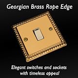 Varilight Single Rocker Light Switch 2-Way Georgian Brass XG1D view 3