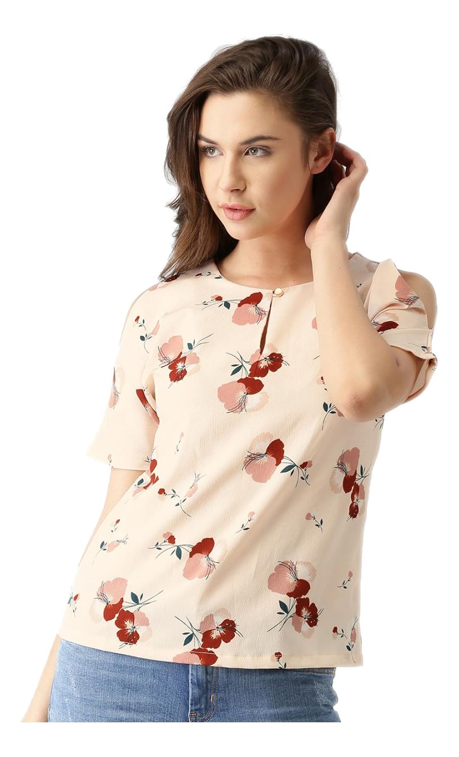 marie claire women's top (mc554--xs, beige, x-small)