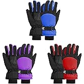 LYDTICK 3 Pairs Winter Gloves for Kids Waterproof Snow Ski Gloves for Boys Girls Outdoor Toddler Mittens