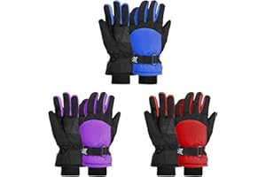 LYDTICK 3 Pairs Winter Gloves for Kids Waterproof Snow Ski Gloves for Boys Girls Outdoor Toddler Mittens