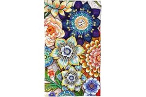 DJTRRF Tropical Boho Flower Bathroom Towels Absorbent Compact Beach Towel Soft Fingertip Towels for Shower Swim Pool Beach Spa Gym Yoga Travel 27.5x16 in