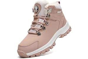 Jinta Shoes Mens Womens Winter Snow Boots Hiking Climping Booties Warm Waterproof Fur Lined Non Slip Leather Ankle US 4-14.5