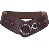 WERFORU Women Vintage Wide Elastic Thick Stretch Belt with Interlock Buckle for Dress