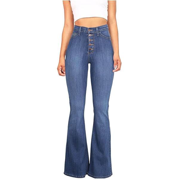 ZAKAY High Waisted Bell Bottom Jeans for Women Flare Jeans Retro