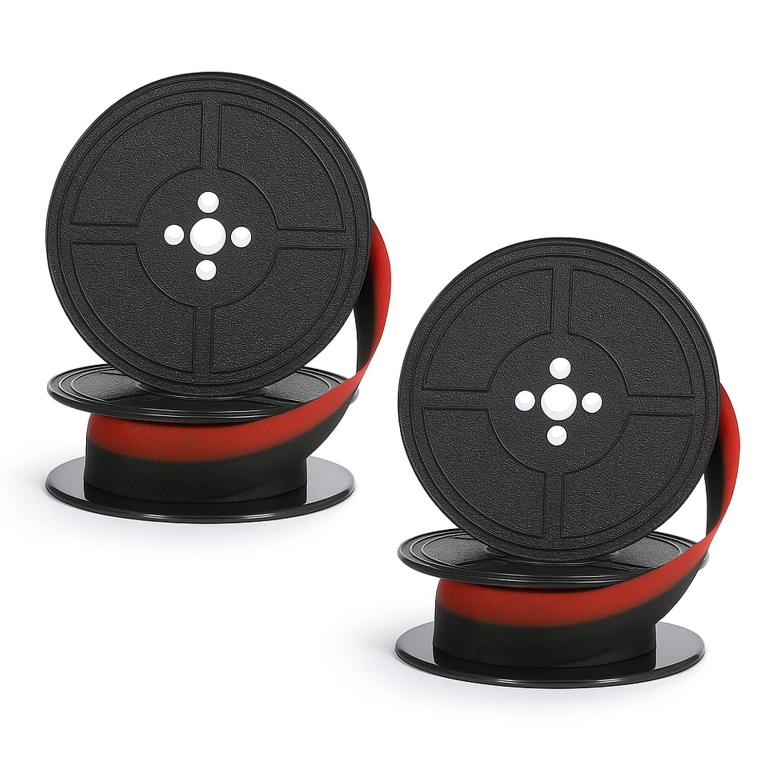 Photo 1 of 2 Pairs Typewriter Ribbon, Universal Typewriter Ribbons for Old Typewriters Twin Spool Typewriters Ribbon Replacement for Most Vintage Impact & Dot Matrix Printer, Black & Red