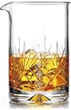 Crystal Cocktail Mixing Glass - Thick Weighted Bottom - 18oz - 550ml - Premium Seamless Design - Professional Quality - Great Gift Idea