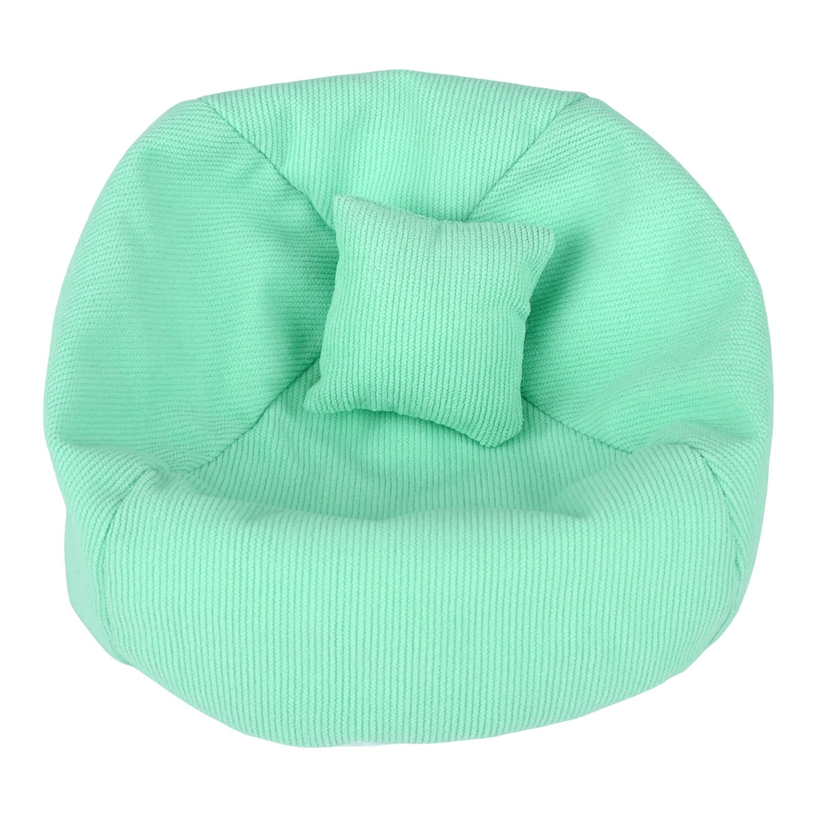 Doll Sofa Chair, Handmade Bean Bag Chairs for 6.7in/17cm Doll with Pillow Cute Sofa Couch Seat Accessory Furniture for Toy Collectors Display and Decoration (Lake Green)