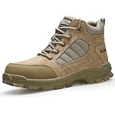 GUSAYEX Steel Toe Boots for Men Puncture Resistant Safety Work Boots with Kevlar Midsole Industrial Lightweight Men's Work & Utility Protective Shoes for Construction Warehouse Factory