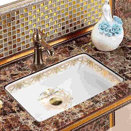 Hiwenr Rectangular Chinese Wash Basin Sink Bathroom Sink Bowl