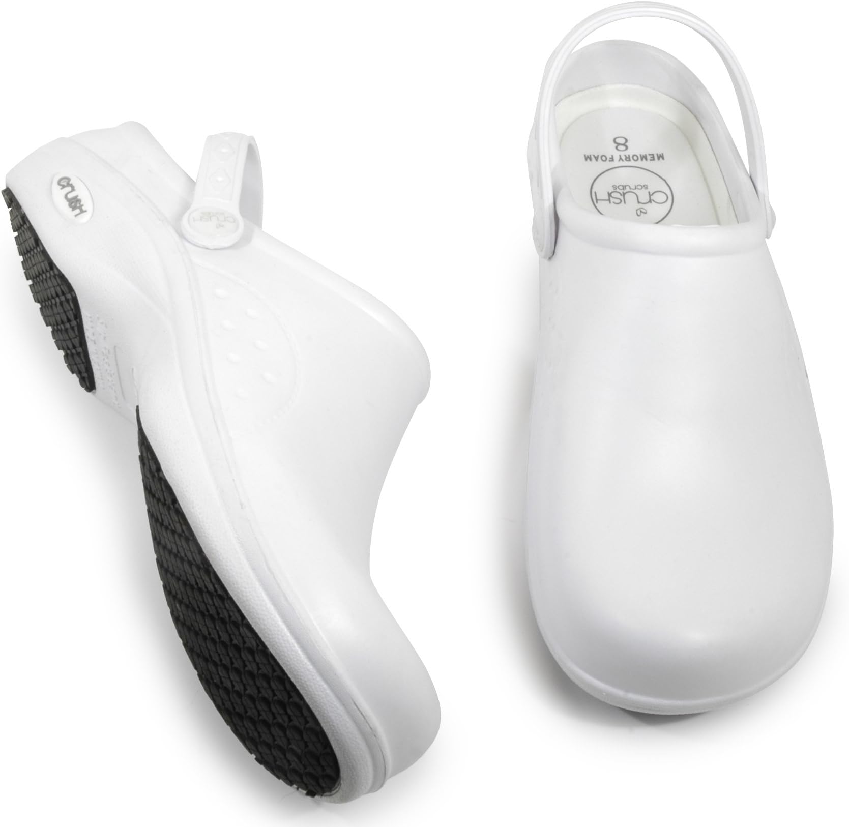 Crush Womans Clog Shoe with Memory Foam in Sole, and Anti Slip Grip Sole Tech.