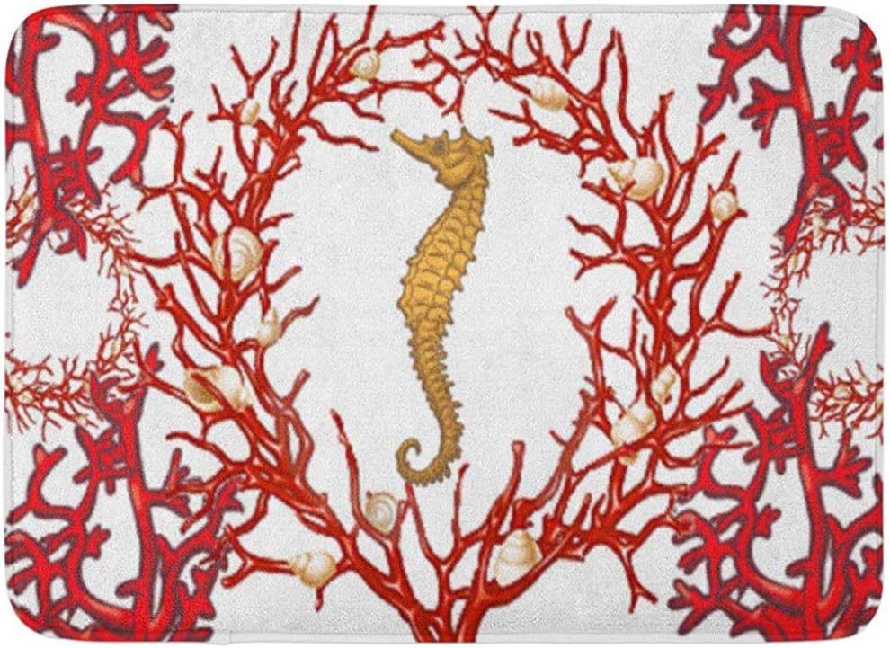 jingqi Lfombra,Felpudo Absorbente,Tapete De Baño,Oro Rojo Coral