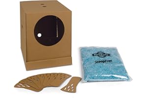 PetSafe Disposable Litter Box with Litter - Collapsible No-Mess Box with Reliable Leak-Proof Protection & Superior Odor Control - Includes 4.3 lb Bag Crystal Pebbles & 8 Disposable Scoops