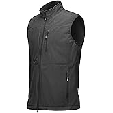 Outdoor Ventures Men's Running Vest Outerwear, Lightweight Windproof Fleece-Lined Softshell Sleeveless Jacket for Golf