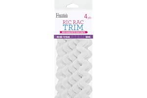 Essentials By Leisure Arts RIC Rac 11/16" 4 Yards White - Rick Rack Trim for Sewing - Wavy RIC Rac Trim for Sewing and Crafts Ribbon Rick Rack