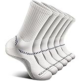 BULLIANT Compression Socks for Men 6Pairs, Athletic Crew Socks Cushioned For Men Sports Running-Arch Support