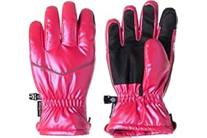 Andy & Evan Kids' Zip Gloves, Waterproof Winter Snow Gloves, Side Zippers, Touchscreen, Ski Snowboard Sledding, Warm Fleece Palms