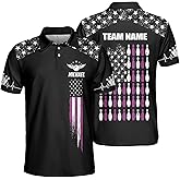 GABITA Personalized Bowling Jerseys for Men, Custom Bowling Polo Shirt, Bowling Shirts Gift for Bowler Team Player
