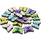 20PCS/Set Silicone Focal Bead Colorful Butterfly Theme Loose Beads Accessory for DIY Keychains Bracelet Necklace Pens Lanyard Making