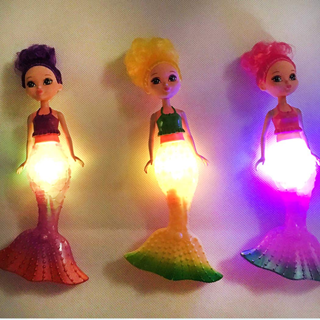 Wwweyi Wekold Flash LED Light Swimming Mermaid Princess Educational Doll Girls Toy Gift Dolls