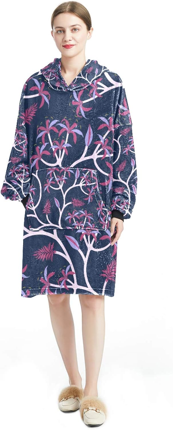 Hoodie Blanket Home Wear Cosy Wearable Hooded Sweatshirt for Women One