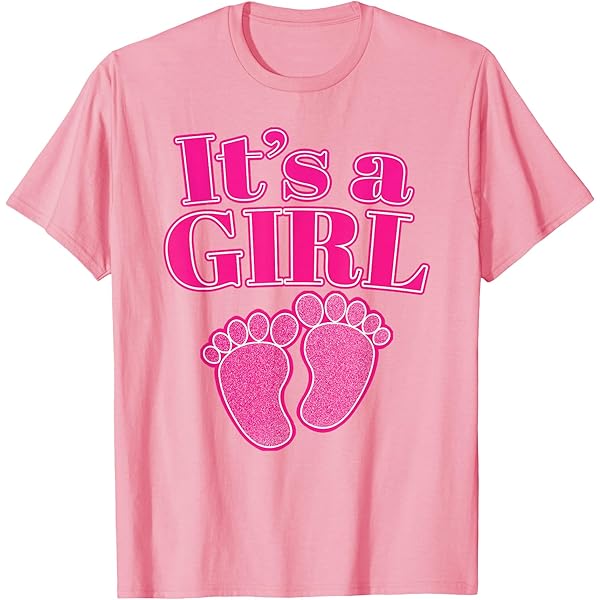 Amazon.com: It's A Girl Baby Shower Gender Reveal Party Pink T