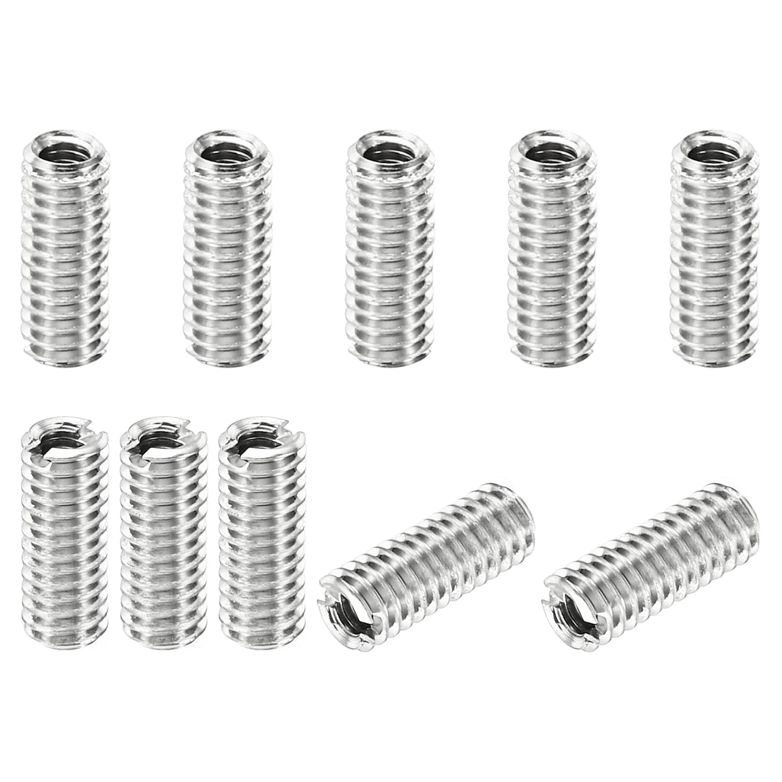 PATIKIL Thread Adapters Sleeve Reducing Nut, 10 Pcs M4x0.7 Male to M2.5x0.45 Female Repairing Insert Nut Screw Reducer Stainless Steel Fastener 10mm