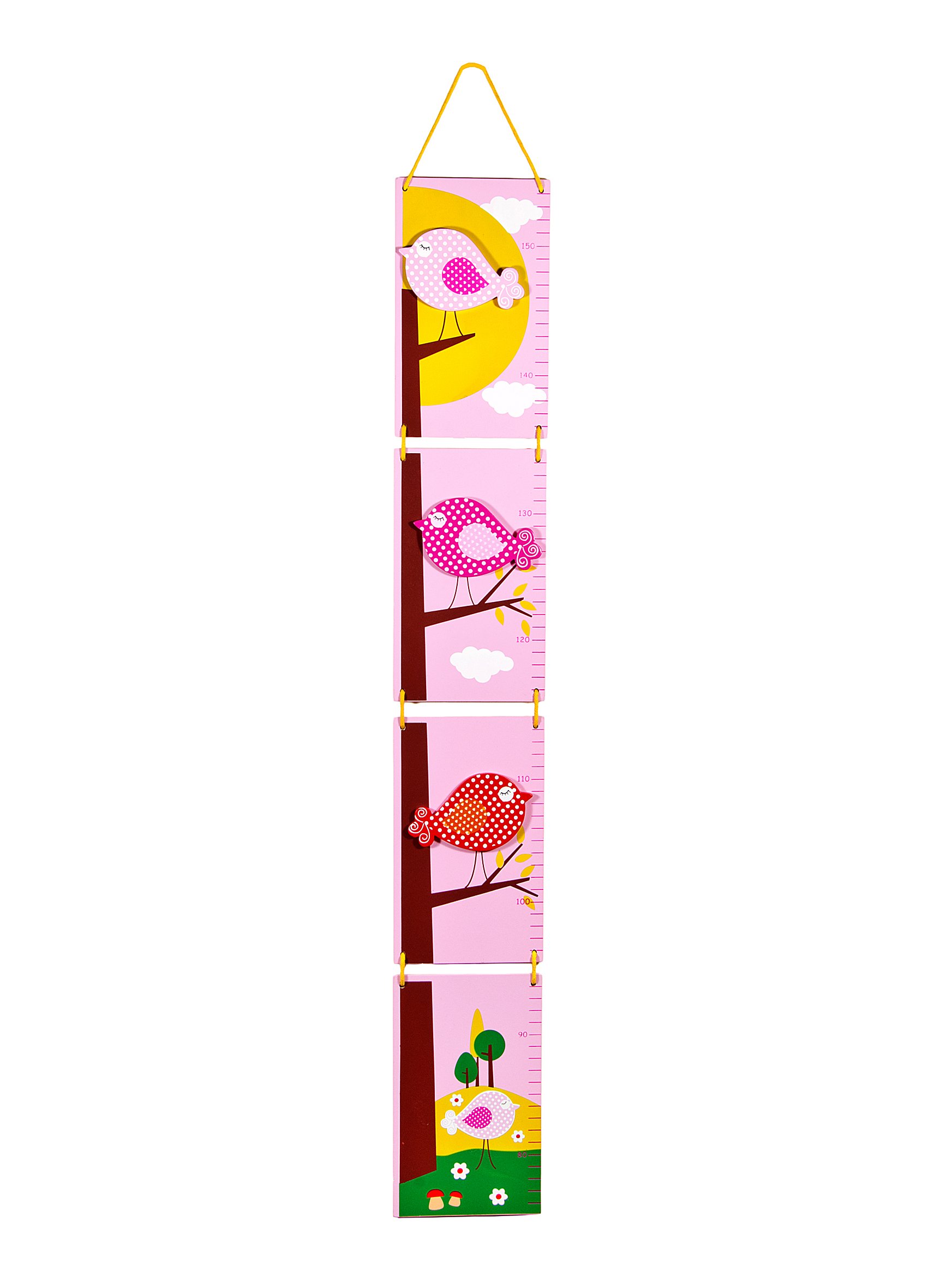 Height Growth Chart for Kids Baby Nursery or Bedroom (Pink Bird)