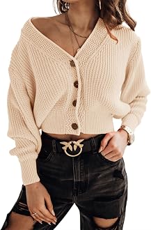 Rib Knit Cropped Cardigan Sweater 