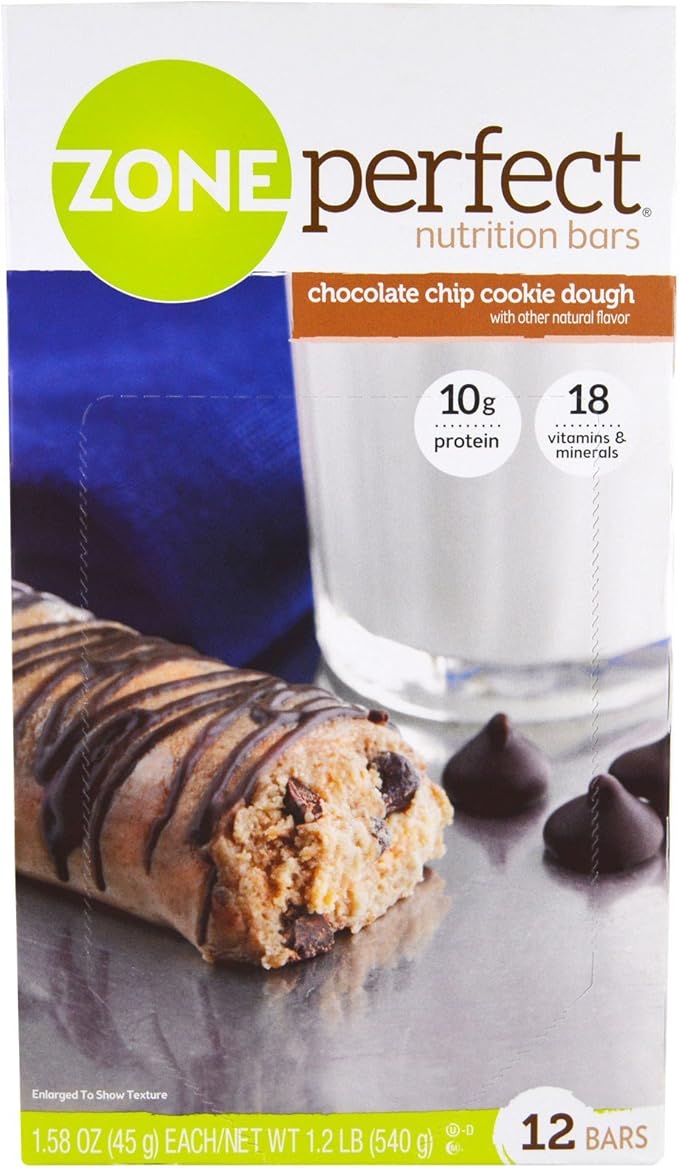 ZonePerfect Bars, Chocolate Chip Cookie Dough, 12 bars