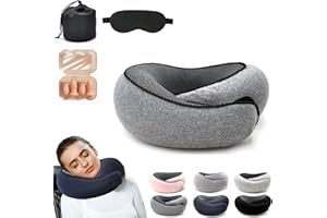 GDSAFS 2024 Flyhugz Neck Pillow, Flyhugs Neck Travel Pillow, Fly Hugz Travel Pillow for Airplanes, Flyhugz Travel Pillow (Dark Grey-A)