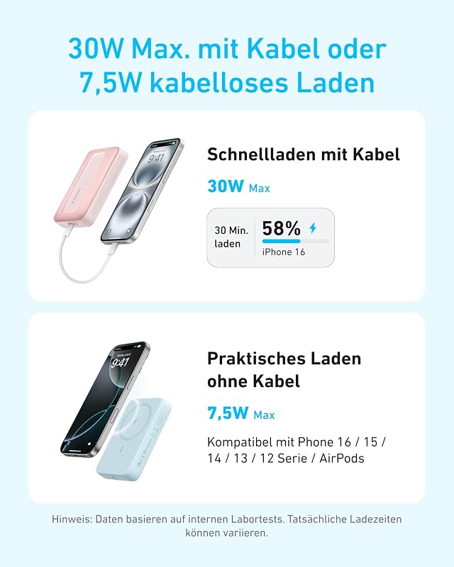 Zolo 10000mAh kompakte magnetische Powerbank 30W Schnellladen
