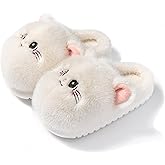 NiClothes Cute Cat Slippers for Women - Fuzzy Warm Animal Slippers with Non-Slip Thick Sole for Winter Indoor Comfort