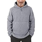 chouyatou Men's Tribal Aztec Printed 1/4 Zip Fuzzy Sherpa Pullover Sweatshirt Hoodie