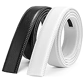 JASGOOD Men's Leather Ratchet Belt Strap without Buckle, Replacement Leather Belt Strap 35mm/1.38", Fit 40mm/1.57” buckle