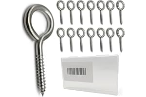 Allkeen 15 PCS Stainless Steel 2.56 Inch Screw Eyes Hooks Screw Eye Bolts, 80 Lbs Capacity