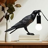 KENJIEY Raven Lamp - Adjustable Brightness with Bulb, Gothic Home Decor for Bedside, Bedroom, Living Room, Halloween Table Decor Light