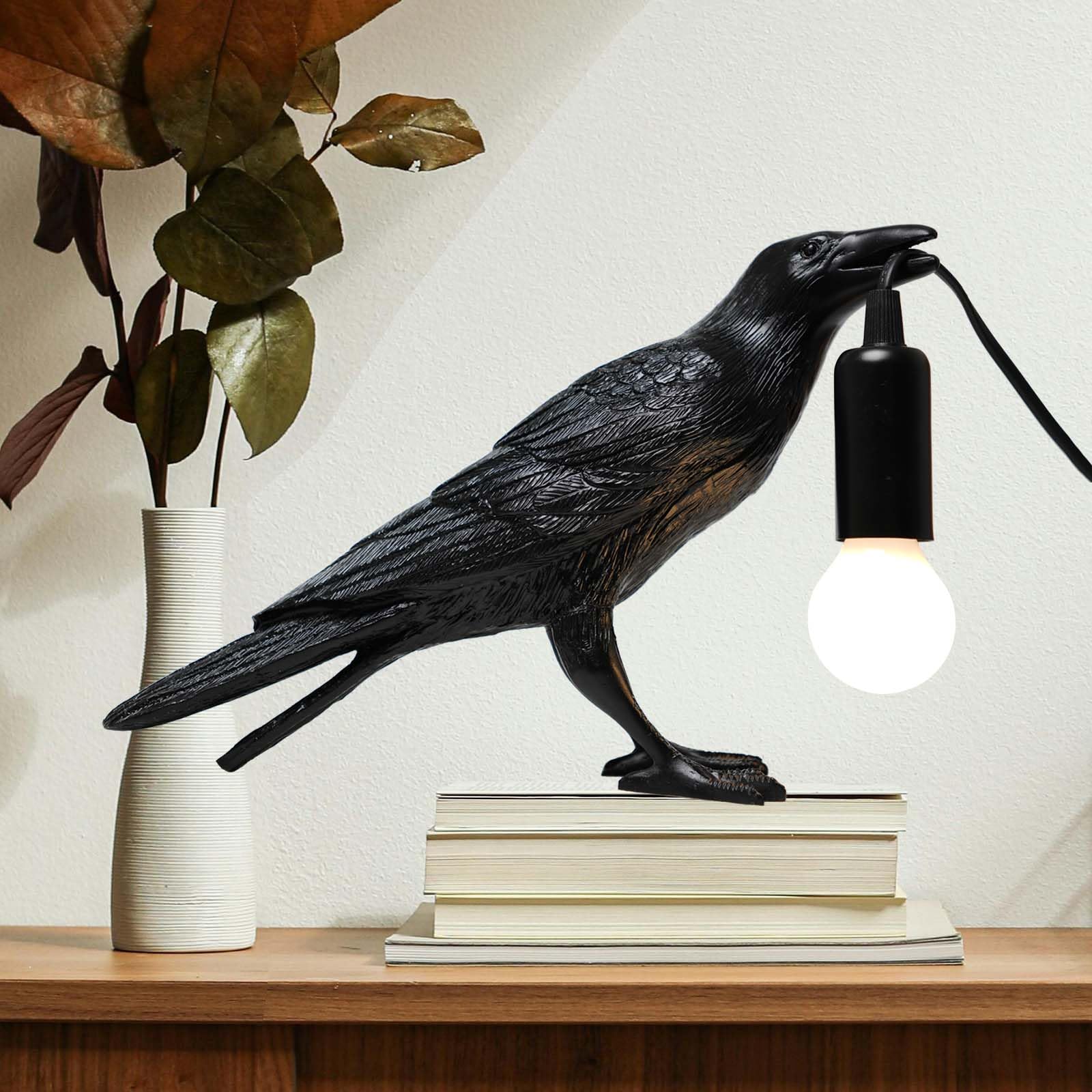 Photo 1 of KENJIEY Raven Lamp - Adjustable Brightness with Bulb, Gothic Home Decor for Bedside, Bedroom, Living Room, Halloween Table Decor Light