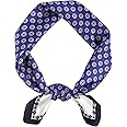 GERINLY Vintage Silk Feel Square Scarf for Men Satin Bandana Tiny Medallion Print Neckerchief Geometry Head Scarf