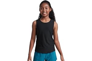 CRZ YOGA Girls Cloudweight Athletic Tank Tops Hip Length - Active Dance Casual Crew Neck Sleeveless Kids Teen