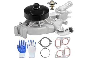 Jkorkm AW5104 Water Pump with Thermostat for 4.8 5.3 6.0 1999-2006 Chevy Silverado Tahoe Suburban GMC Sierra Yukon Cadillac Buick Hummer Isuzu Saab Replace# AW5087 252-845 12456113 12458935