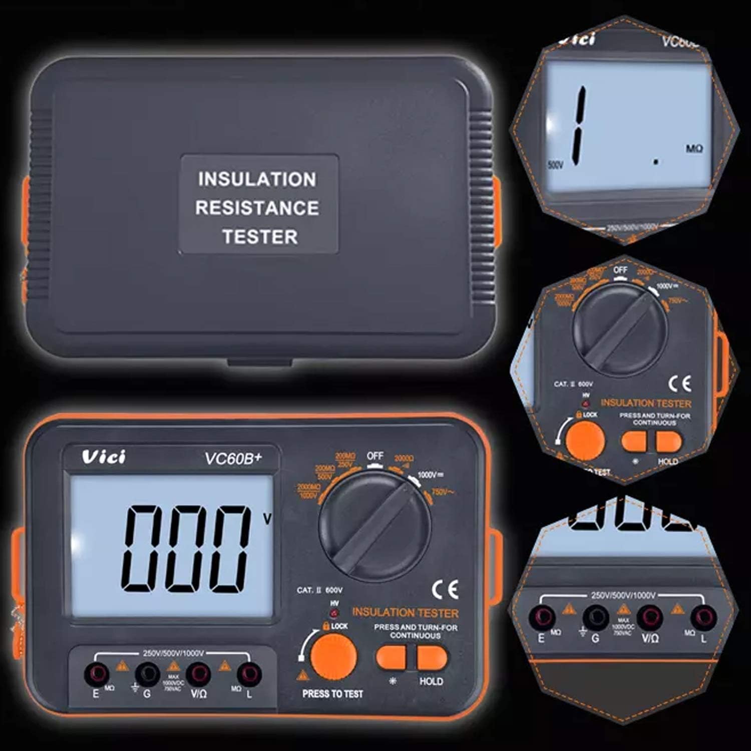 FJZFJZ Digital insulation resistance tester VC60B insulation testing machine mega oh meter 250