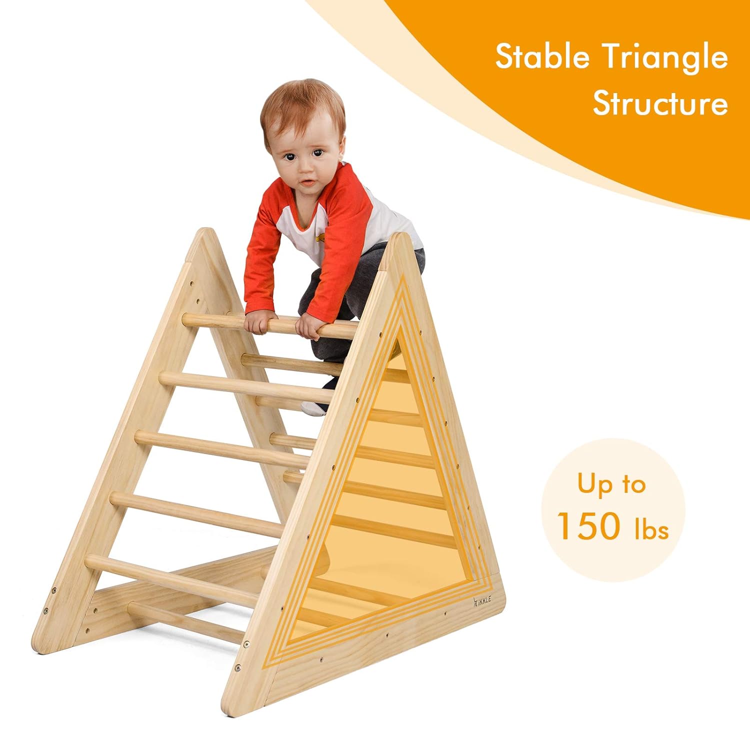 Ikkle Climbing Pikler Triangle Indoor Climbing Toys Wooden Gym Playground Climber Ladder for Toddlers Kids and Children Preschoolers Age 1 3+ : Baby
