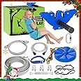 X XBEN 150FT Zip line Kits for Backyard, Zip Lines for Kid and Adult, Included Swing Seat, Ziplines Brake, and Steel Trolley, Outdoor Playground Equipment